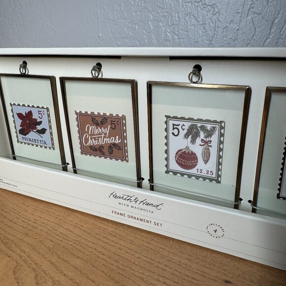 Hearth & Hand with Magnolia Framed Vintage Stamp Art Christmas Tree Ornament - Picture 2 of 3